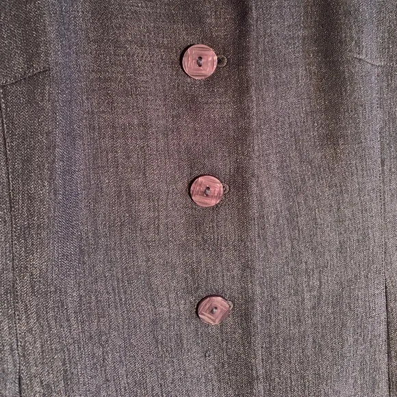 LARRY LEVINE PETITE BLUE TEXTURED SUIT - Picture 3 of 16